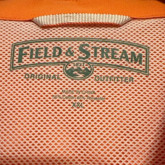 Field & Stream Size XXL Mens Travel Fishing Shirt Tangerine Orange Short Sleeve - Picture 4 of 7
